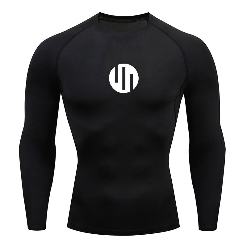 Camisa de Compressão Manga Longa Masculina para Corrida Treino Academia Esportes Roupa Íntima de Secagem Rápida Antissuor Protetor Solar Segunda Pele Masculina