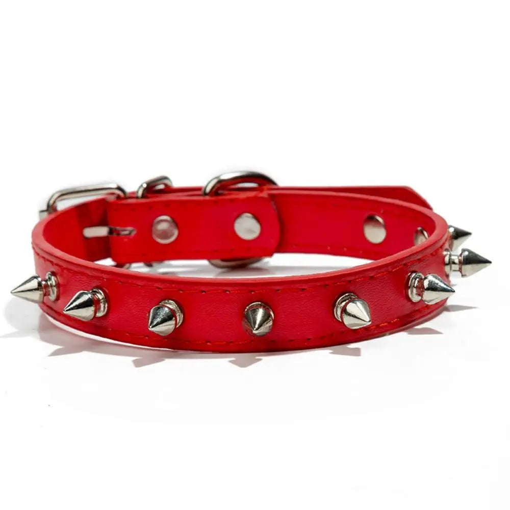 Pet Products Leather Cat Dog Collar Cool Adjustable Pet Necklace Exquisite Colorful Pet Spiked Studded Collars Cats