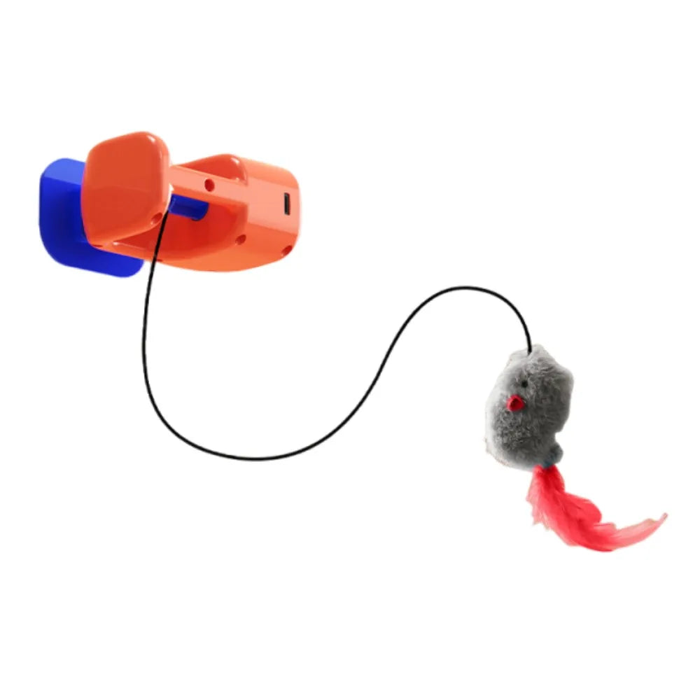 Creative Electric Door Hanging Vocal Funny Self Moving Cat Automatic Lifting Elastic Rope Interactive Cat Yoyo Ball