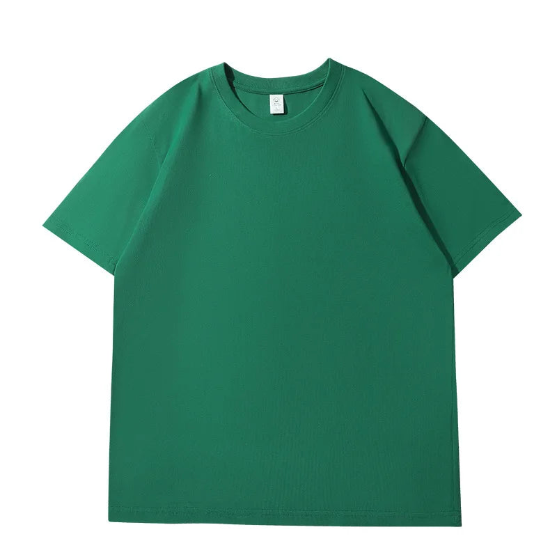 Camiseta de verão feminina algodão 2026 cor sólida solta camiseta casual coreana tops malha regata manga curta gola redonda feminina blusas