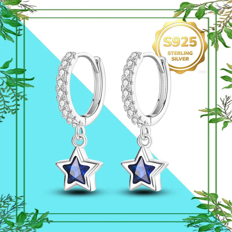 Brincos Femininos Pendentes 100% Genuínos em Prata Esterlina 925 Hipoalergênicos Luxuosos Elegantes Joia Fina Presente de Aniversário para Ela