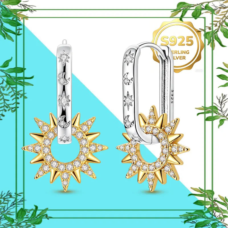 Brincos Femininos Pendentes 100% Genuínos em Prata Esterlina 925 Hipoalergênicos Luxuosos Elegantes Joia Fina Presente de Aniversário para Ela
