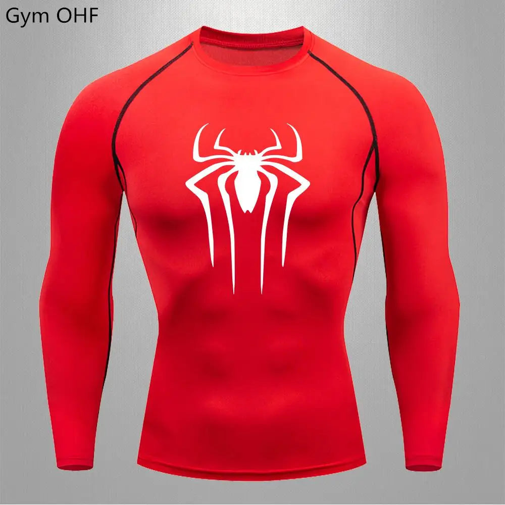 Camiseta Compressão Masculina Spider — Performance e Visual Único