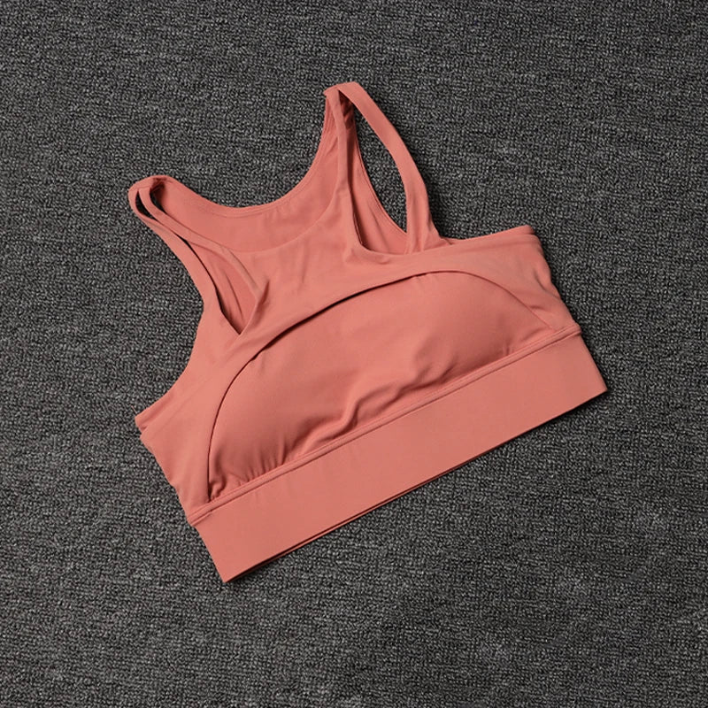Sutiã Esportivo Vazado Sexy Fitness Academia Feminino Push Up Alto Impacto À Prova de Choque Roupa Íntima Top Curto Nu Mujer Sutiã de Yoga Feminino para Treino