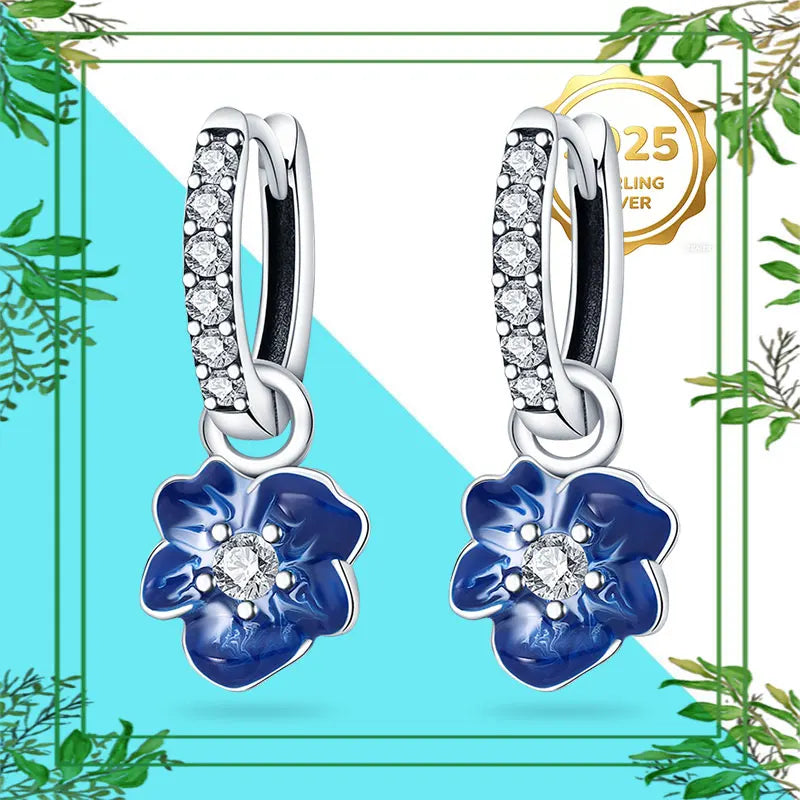 Brincos Femininos Pendentes 100% Genuínos em Prata Esterlina 925 Hipoalergênicos Luxuosos Elegantes Joia Fina Presente de Aniversário para Ela