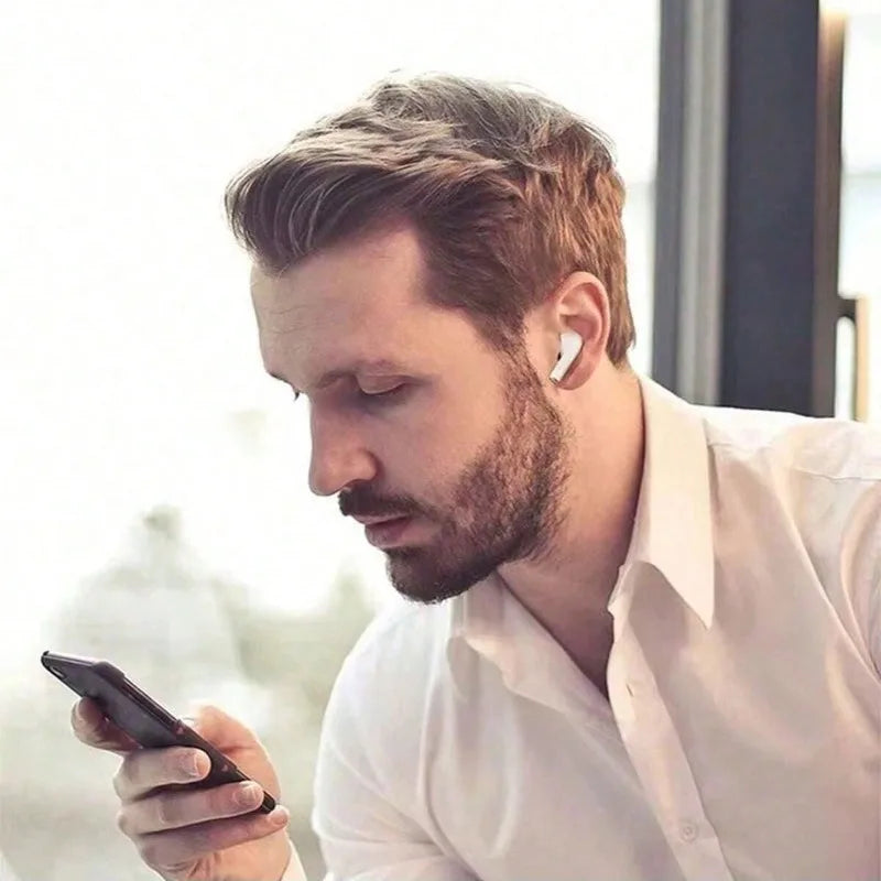Fones de ouvido sem fio originais, intra-auriculares duplos, ultralonga duração de bateria, com graves para esporte, fone de ouvido de música com microfone