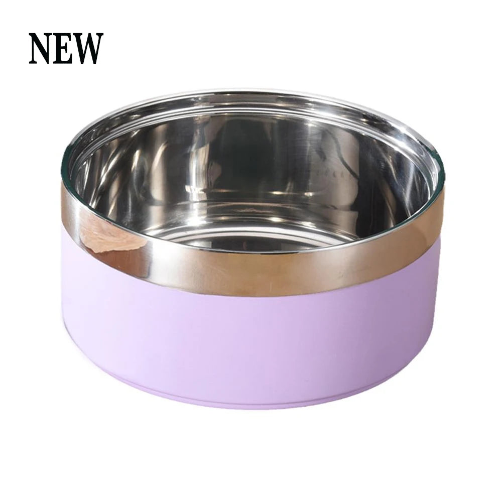 Tigela Dupla de Aço Inoxidável Personalizada para Cães Gatos Tigela para Animais de Estimação com Alimentação a Vácuo de Grande Capacidade Tigela para Água e Comida para Cães Acessórios para Cães Filhotes