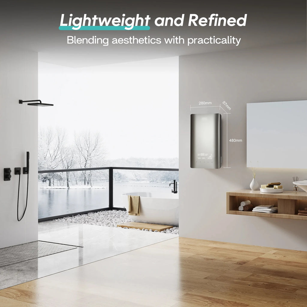 Aquecedor de Água Elétrico Sem Tanque Trifásico 380V 24KW para Casa Toda, Água Quente Instantânea, Grande Fluxo, Aquecimento Rápido, Temperatura Constante