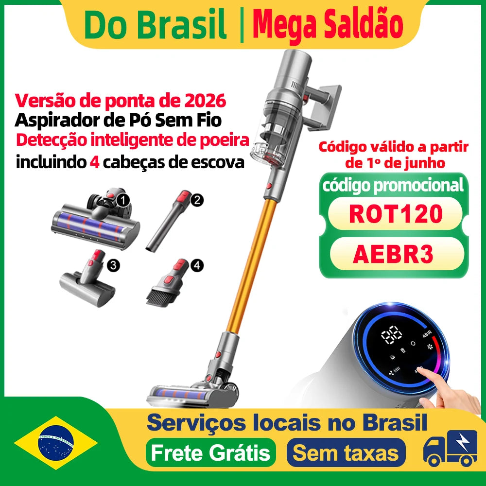 ABIR VC205 Cordless Handheld Vacuum Cleaner,27000PA,Touch Screen,Smart Dust Sensor,Auto Speed Control for Home Bed Carpet Clean