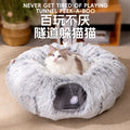 Dobrável Fluffy Cama para Gato Tunnel Toy para Inverno Pet...