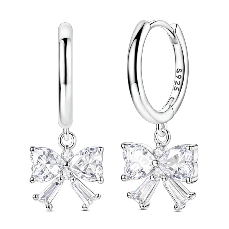 Orstarry 925 Sterling Silver Crystal Circular Eardrops Drop Earrings Women Earrings Charm Fashion Versatile Party Jewelry Gifts