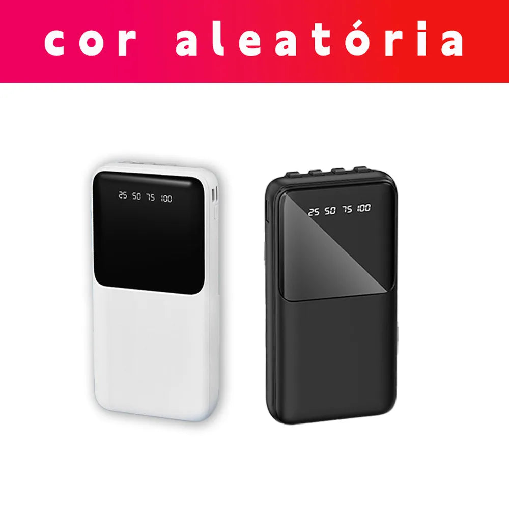 Carregador Portátil 20000mAh Carregamento Rápido 4 Portas USB Display