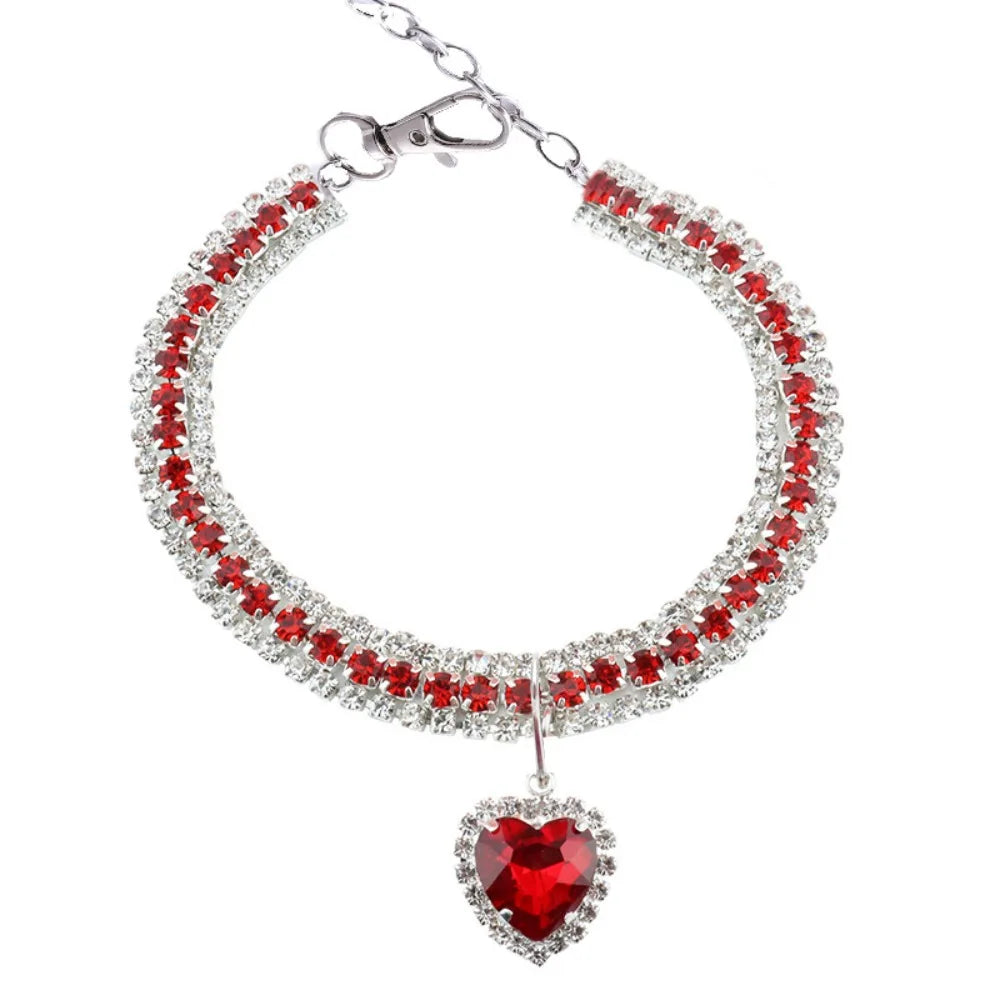 Colar Diamante para Gato Filhote, Strass Brilhante Fofo, Pingente de Cristal, Coleira para Pet, Acessórios para Gato