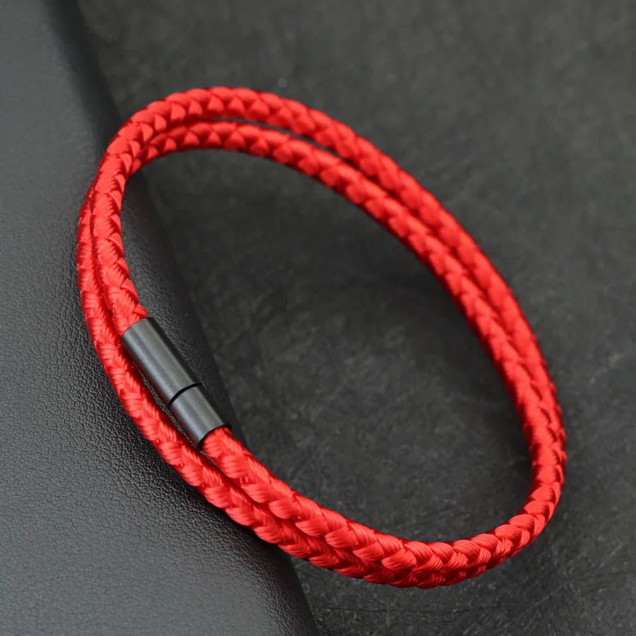 Pulseira Masculina Minimalista Corda Quilha Grau 4mm Múltiplas Cores e Tamanhos Disponíveis Pulseira Artesanal Trançada Étnica