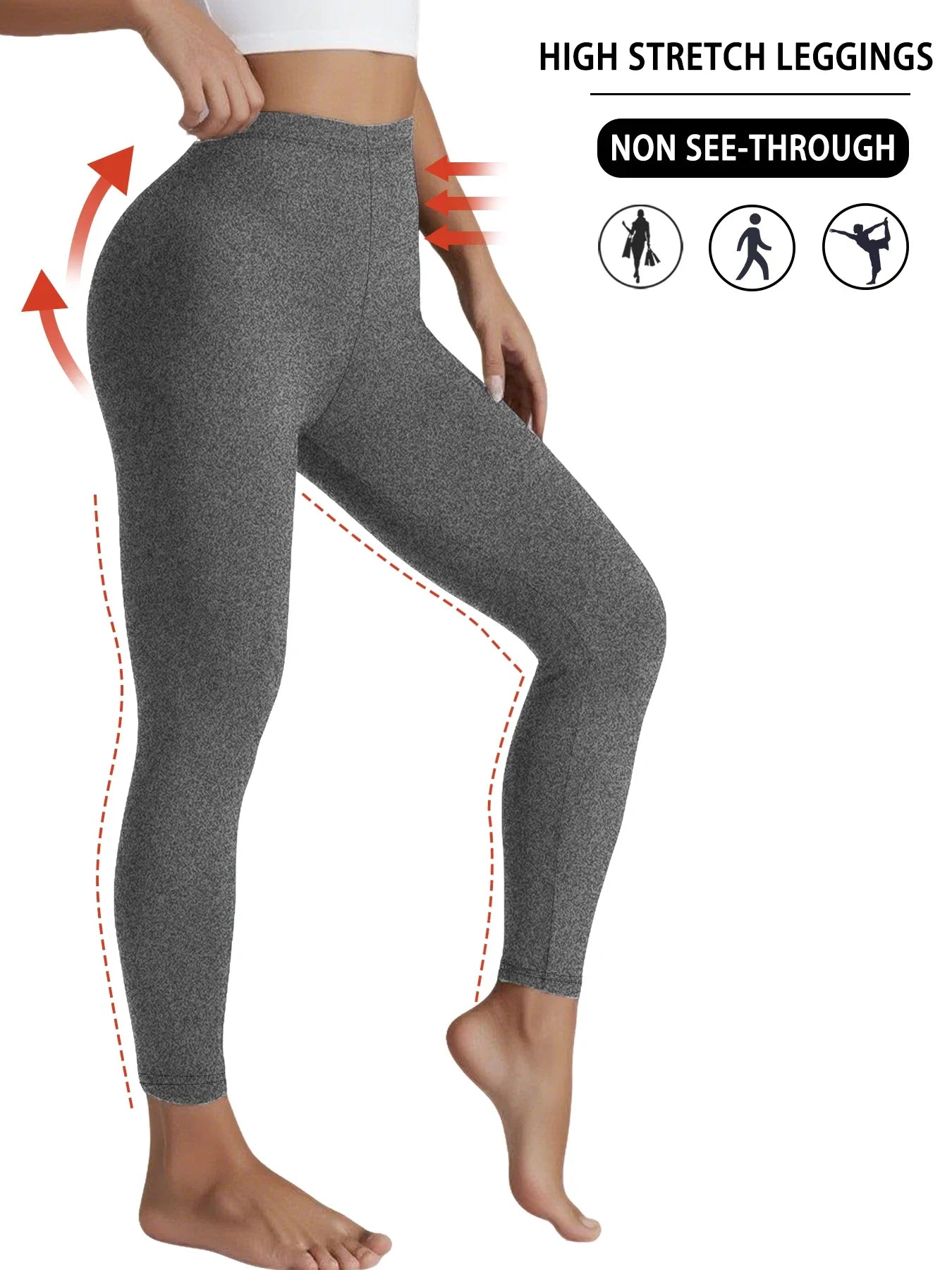 Women's Super Soft Leggings High Elasticity Workout Yoga Running Athletic Push Up Gym Long Fitness Leggings