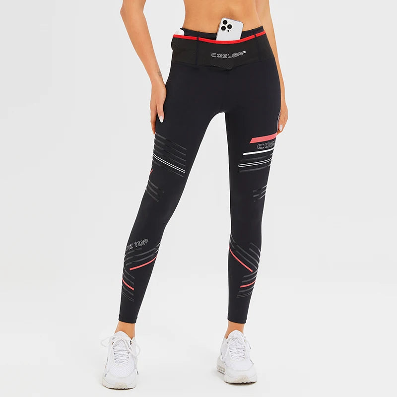 Legging Esportiva Feminina Estampada Calça Yoga de Compressão Feminina Roupa de Treino Cintura Alta Academia Leggings Ativas com Bolsos