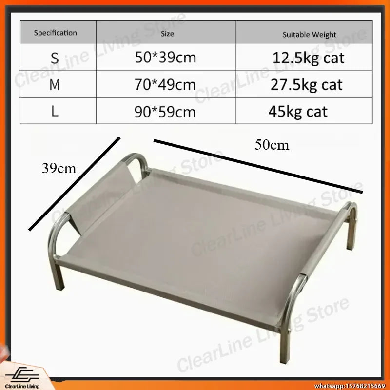 Elevated Cooling Dog Bed for Summer Moisture Proof Detachable Washable Pet Cot Heavy Duty Padded Dog Mattress Easy Assembly
