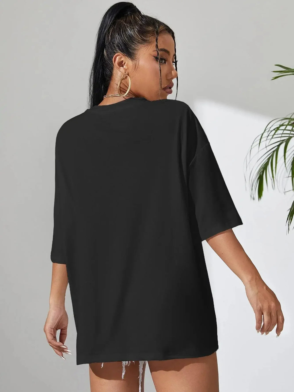 Camiseta Feminina de Manga Curta Cor Sólida para Fitness, Algodão Macio, Respirável e Confortável, Roupa Básica Versátil, Blusa Soltinha - Laranja M