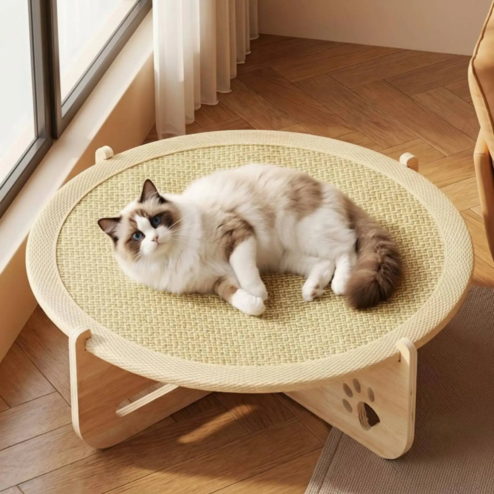 Feline Scratcher Bed Two-in-Single Use Feline Hammock Bed Small Dog Sleeping Mat Breathable Cooling for Cats, Summer