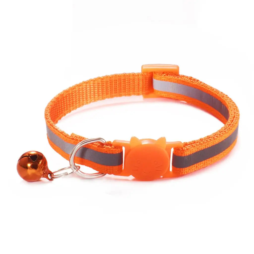 Options Cute Adjustable Size Reflective with Bells Nylon Buckles Pet Accessories Cat Neck Strap Cat Collar Kitten Decor