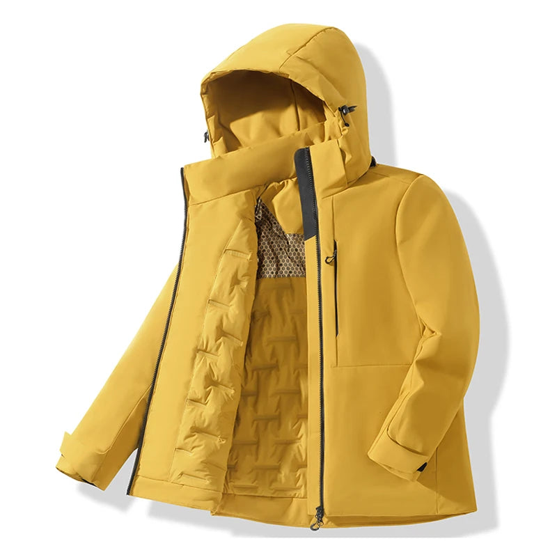 Jnln Jaquetas de Fleece Impermeáveis Unissex Inverno Corta-Vento Térmico Quebra-Vento Masculino Feminino Caminhada Acampamento Esqui Escalada Capa de Chuva