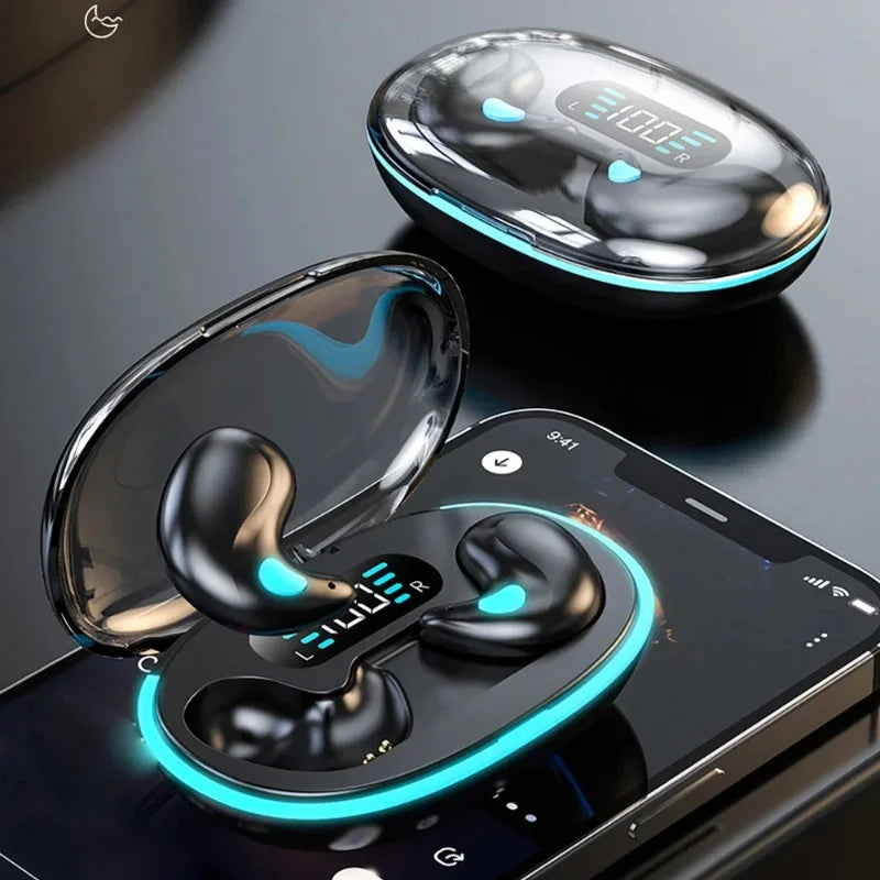 Fones de Ouvido Sem Fio Bluetooth X55 com Gancho de Orelha Fones Bluetooth Graves Redução de Ruído Fones de Ouvido Estéreo HiFi