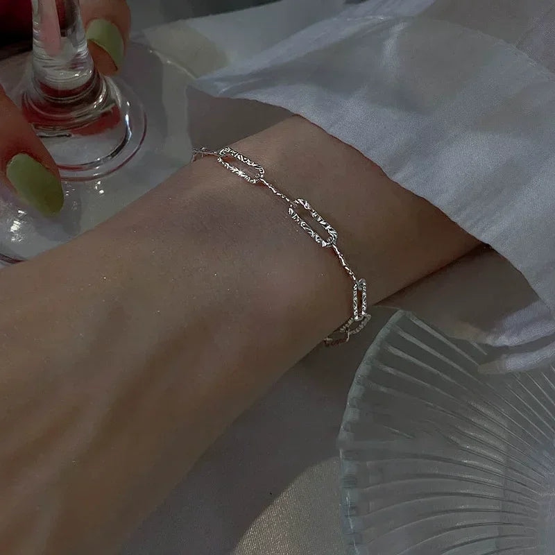 6 Pulseiras Femininas e Infantis de Strass em Prata Esterlina 925, Luxuosas, Estilo Coreano, Charmosas com Céu Estrelado Brilhante, Joias para Festa