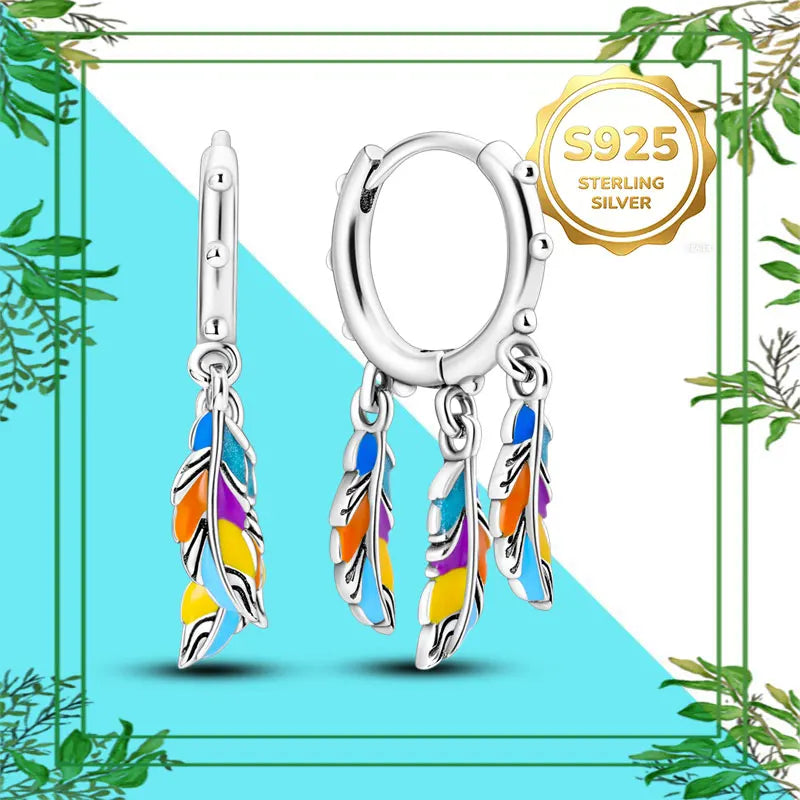Brincos Femininos Pendentes 100% Genuínos em Prata Esterlina 925 Hipoalergênicos Luxuosos Elegantes Joia Fina Presente de Aniversário para Ela