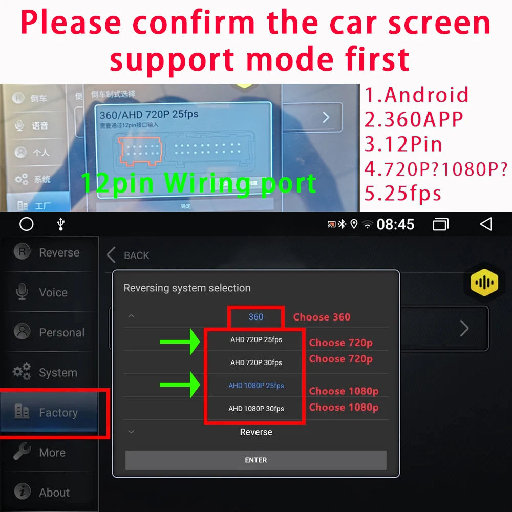 Car 360° panoramic - system camera - for Android multimedia
