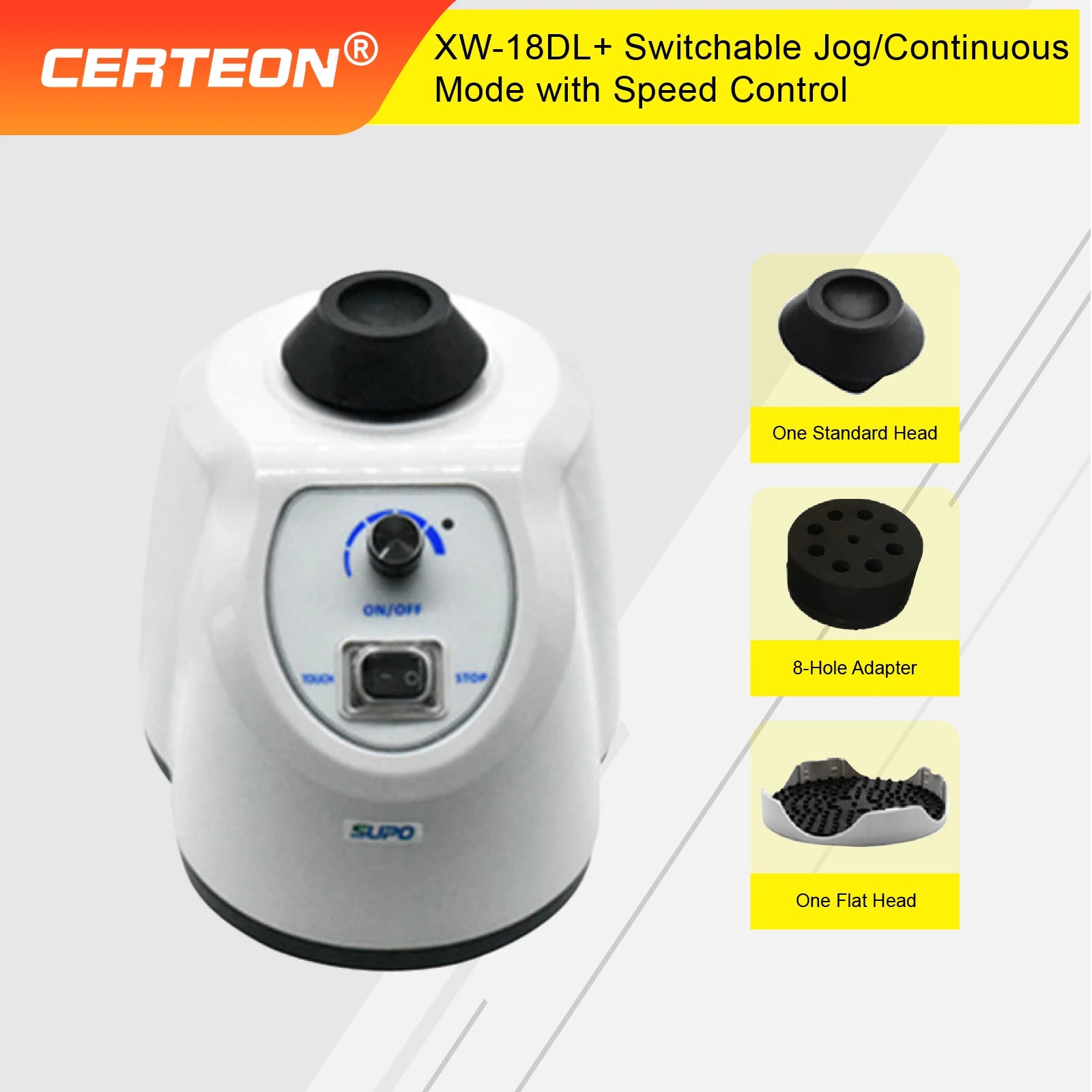 XW-18D Lab Vortex Mixer 2800rpm  Mini Multi-Tube Test Tube Shaker  Portable Variable Speed Oscillator