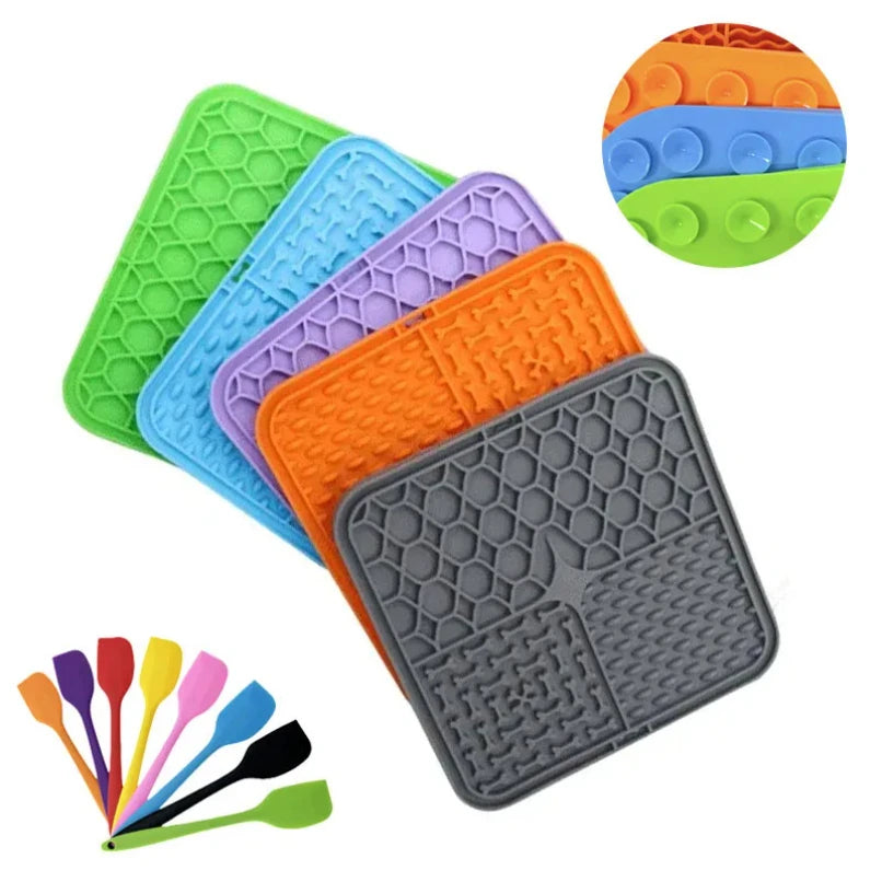 Tapete Americano para Pets Gato Tapete para Alimentação Lenta Cachorro Tapete Lambedor Silicone Pets Comendo Lentamente Almofada para Comida Gatos Cães Suprimentos de Alimentação