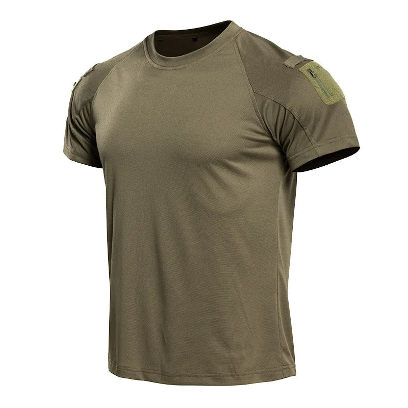 Camiseta Tática Masculina Manga Curta — Resistente e Respirável