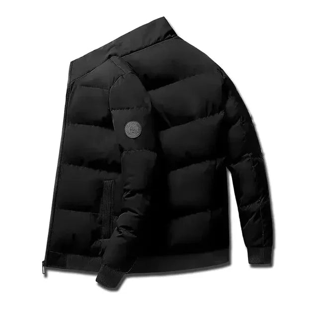 Jaqueta casual masculina de inverno e outono, curta, grossa e quente, corta-vento, com zíper, estampada, M-5XL
