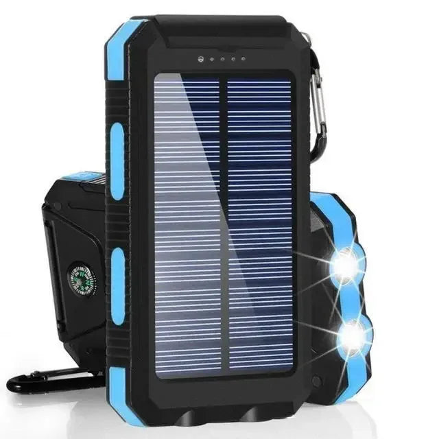 Solar Power Bank 100000mAh Portable Charging Strong LED Light