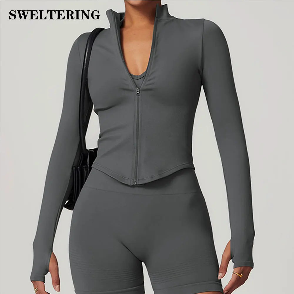 Jaqueta Cropped com Zíper Feminina — Estilo e Praticidade no Treino