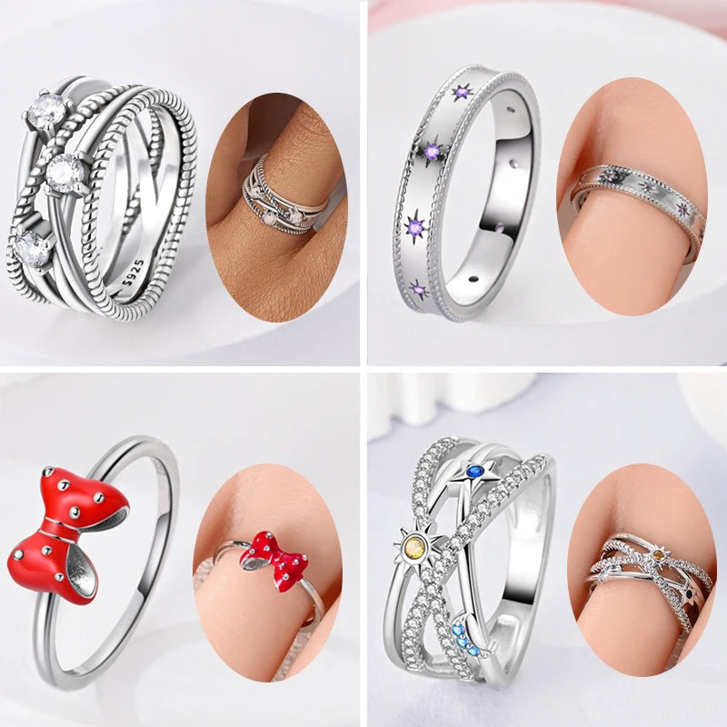 2026 Novas Alianças de Prata 925 Zircônia Brilhante Anéis CZ Anéis Para Mulheres Casamento Original Joias Finas Acessórios Presentes