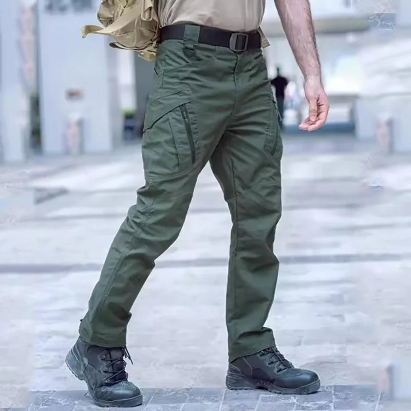 Novas Calças Táticas de Trabalho Masculinas Casuais Cargo Verão Multi-bolso Impermeáveis Calças de Trabalho Caminhada Treino Masculino