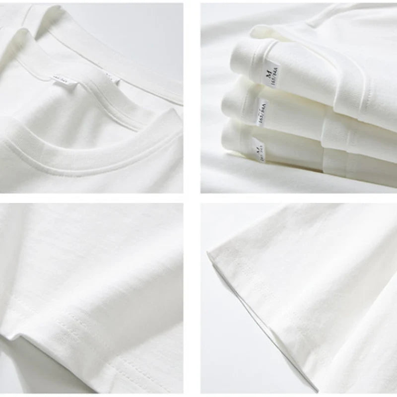 Summer Casual 100 Cotton Regular Fit Women Crew Neck Basic White T Shirts - YELLOW M 45kg-55kg