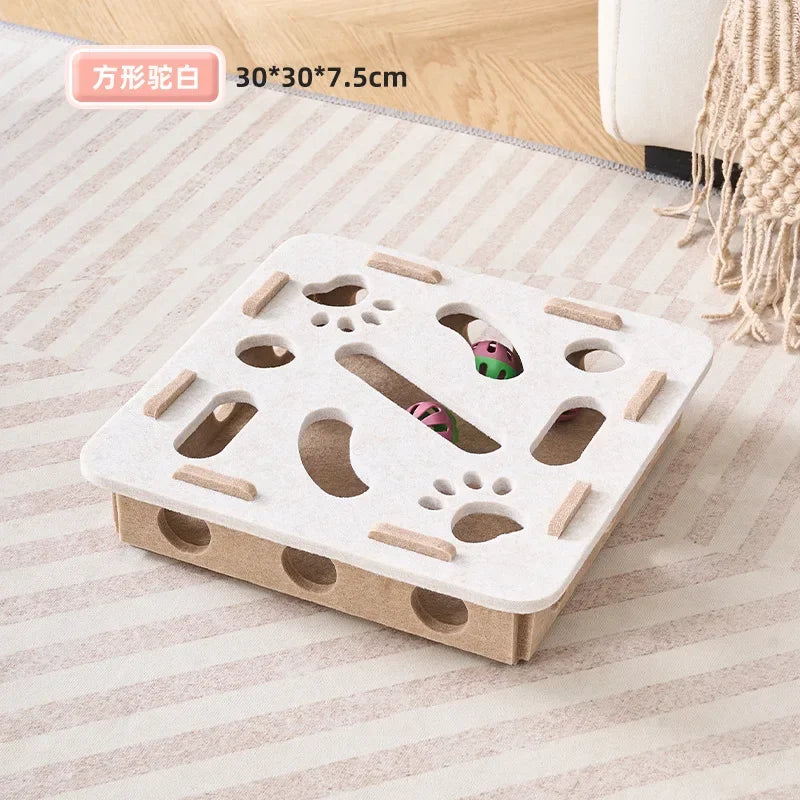 Brinquedo de Quebra-Cabeça para Gatos, Caixa de Feltro para Quebra-Cabeça, Brinquedo para Exercitar Gatos com Bolinha, Esporte Interno, Entretenimento, Brinquedos de Caça para Gatos Internos