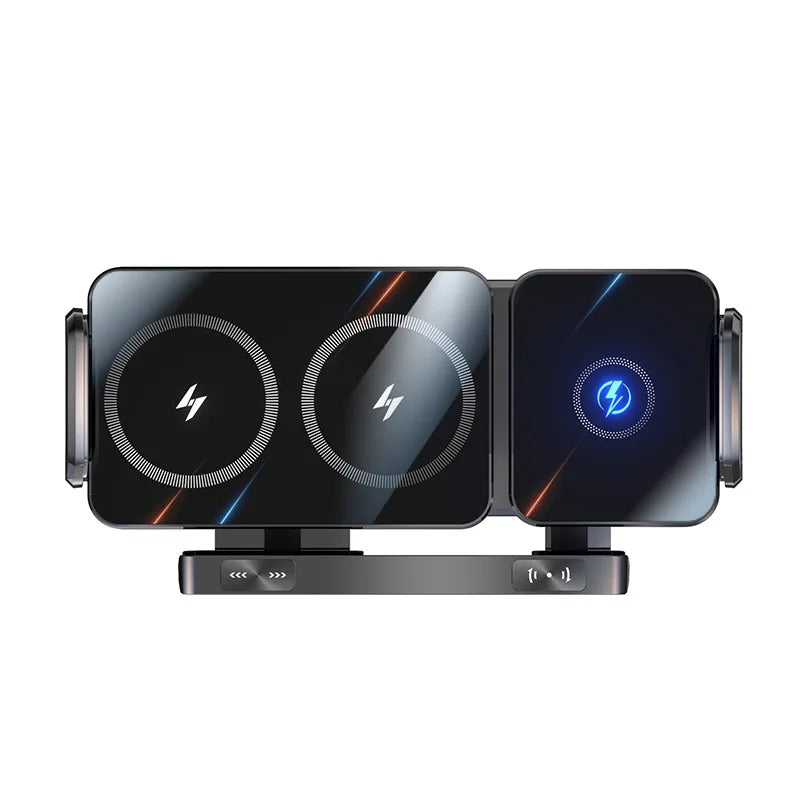 WonderNest Dual Coil Car Wireless Charger 90° Rotation Auto-Clamp