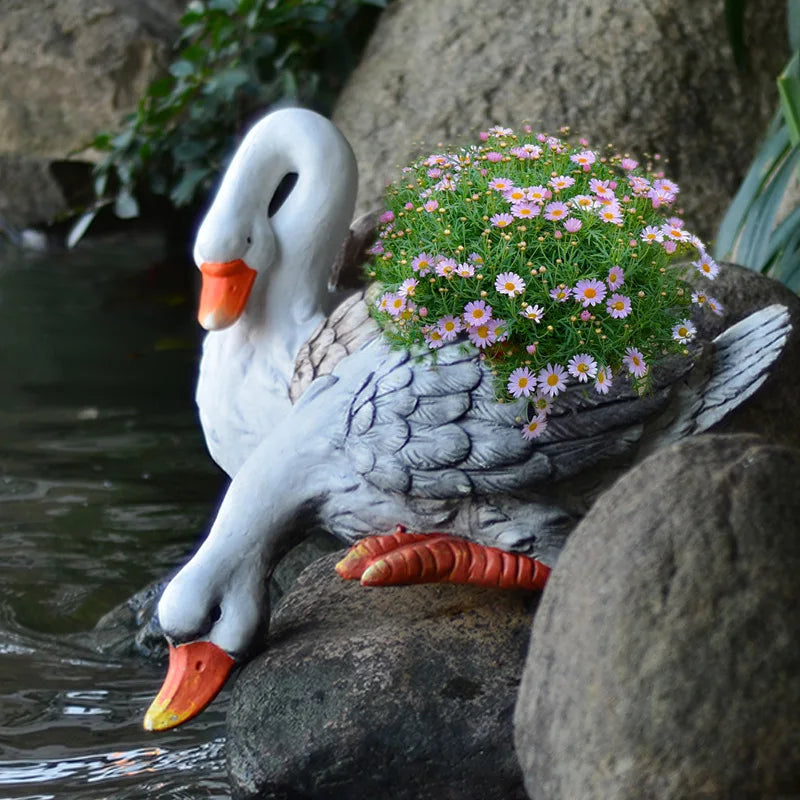 Garden Goose Fountain Statue Outdoor