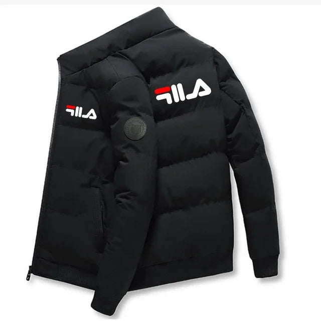 Jaqueta casual masculina de inverno e outono, curta, grossa e quente, corta-vento, com zíper, estampada, M-5XL