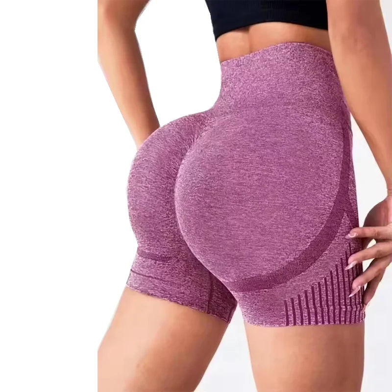 Shorts femininos de ioga cintura alta para treino fitness levanta bumbum calça curta esportiva para ginástica corrida