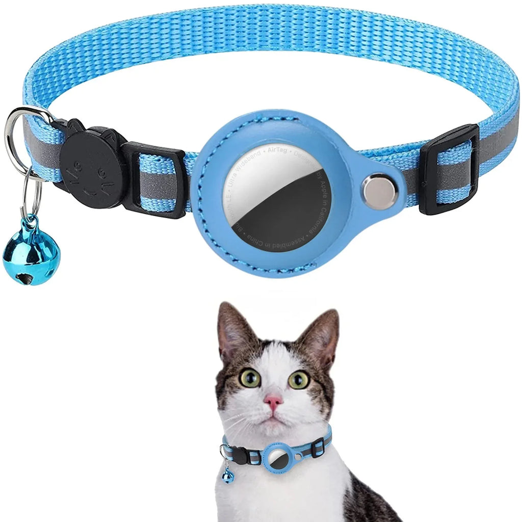 Cat AirTag Holder Collar Breakaway Reflective Strips Adjustable...