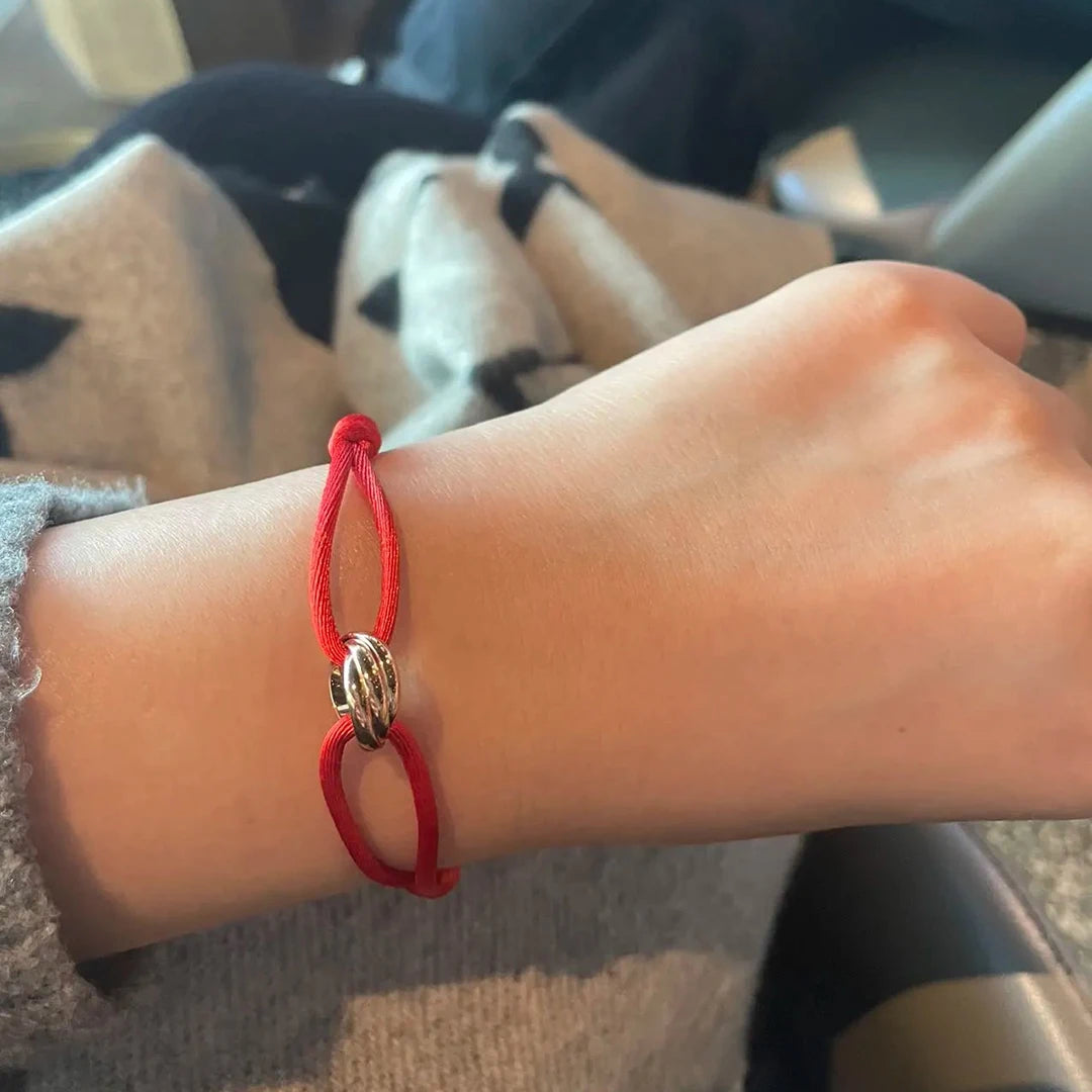 Pulseira de casal clássica de luxo S 925 prata três anéis tricolor cruz. Presentes de Natal. Não desbota. Não causa alergia