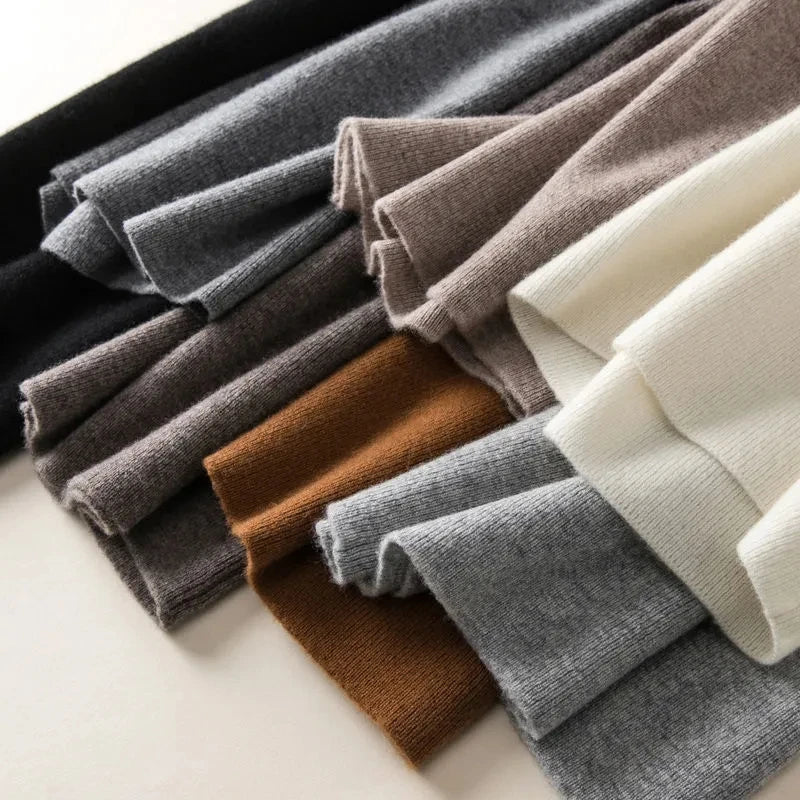 Calça Feminina De Cintura Alta Elástica Macia Básica Chique Casual Quente De Malha Grossa Moda Coreana Reta De Tornozelo Para Mulheres