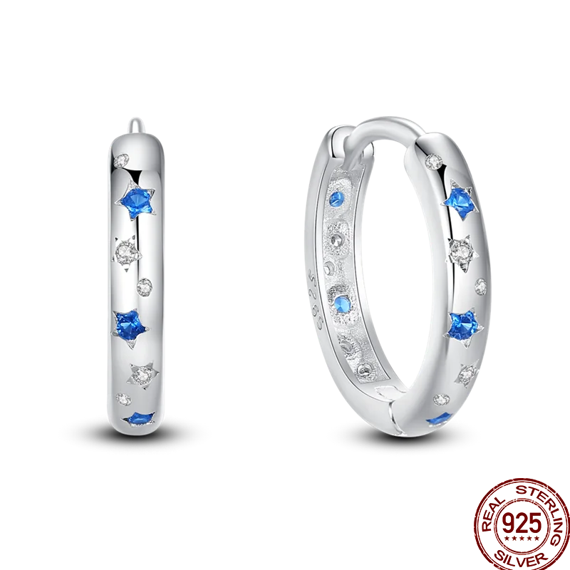 Earrings 925 Sterling Silver Colorful Shiny Zircon Earrings Temperament Charm Luxury Party Jewelry Gift Birthday Anniversary