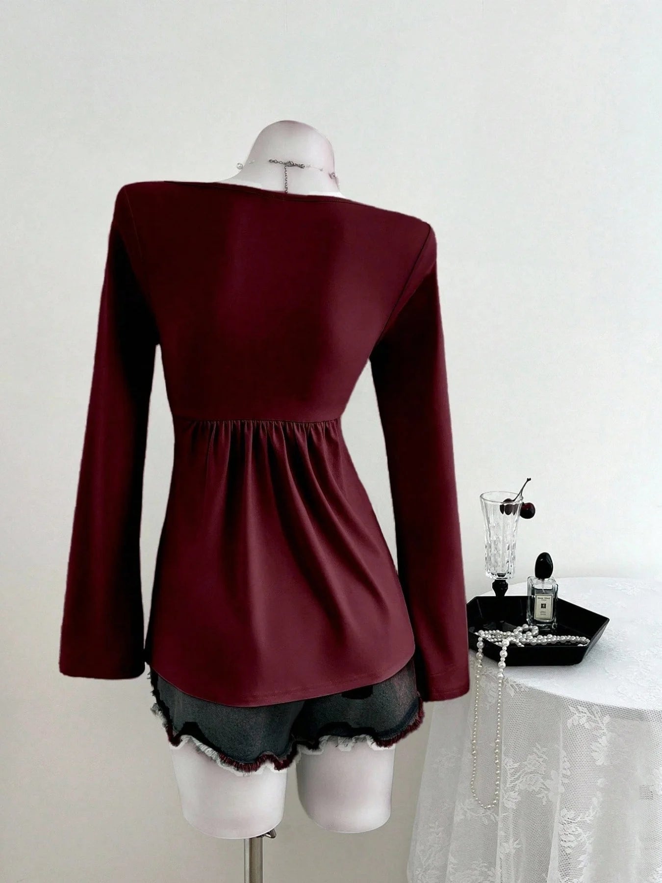 Primavera E Outono Novo Design Francês Com Peito Torcido Estilo Fashion Outono E Inverno Moletom Com Capuz Manga Longa Top Para Mulheres 1 - Rosa XXL