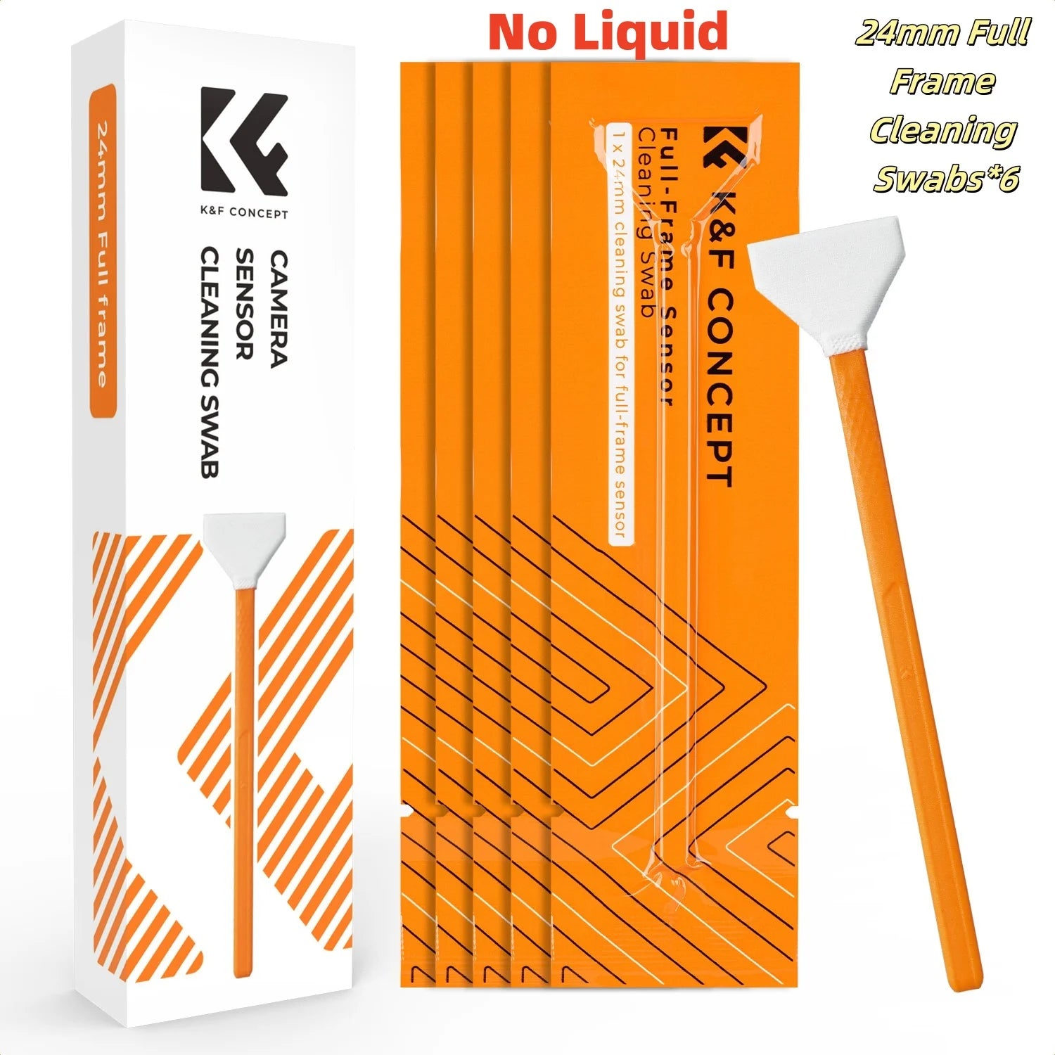 K&F CONCEPT 24mm Full Frame/16mm APS-C Sensor Cleaning Swab *6 &20ml Liquid Sensor Cleaner Sets For Sony DSLR SLR Digital Camera