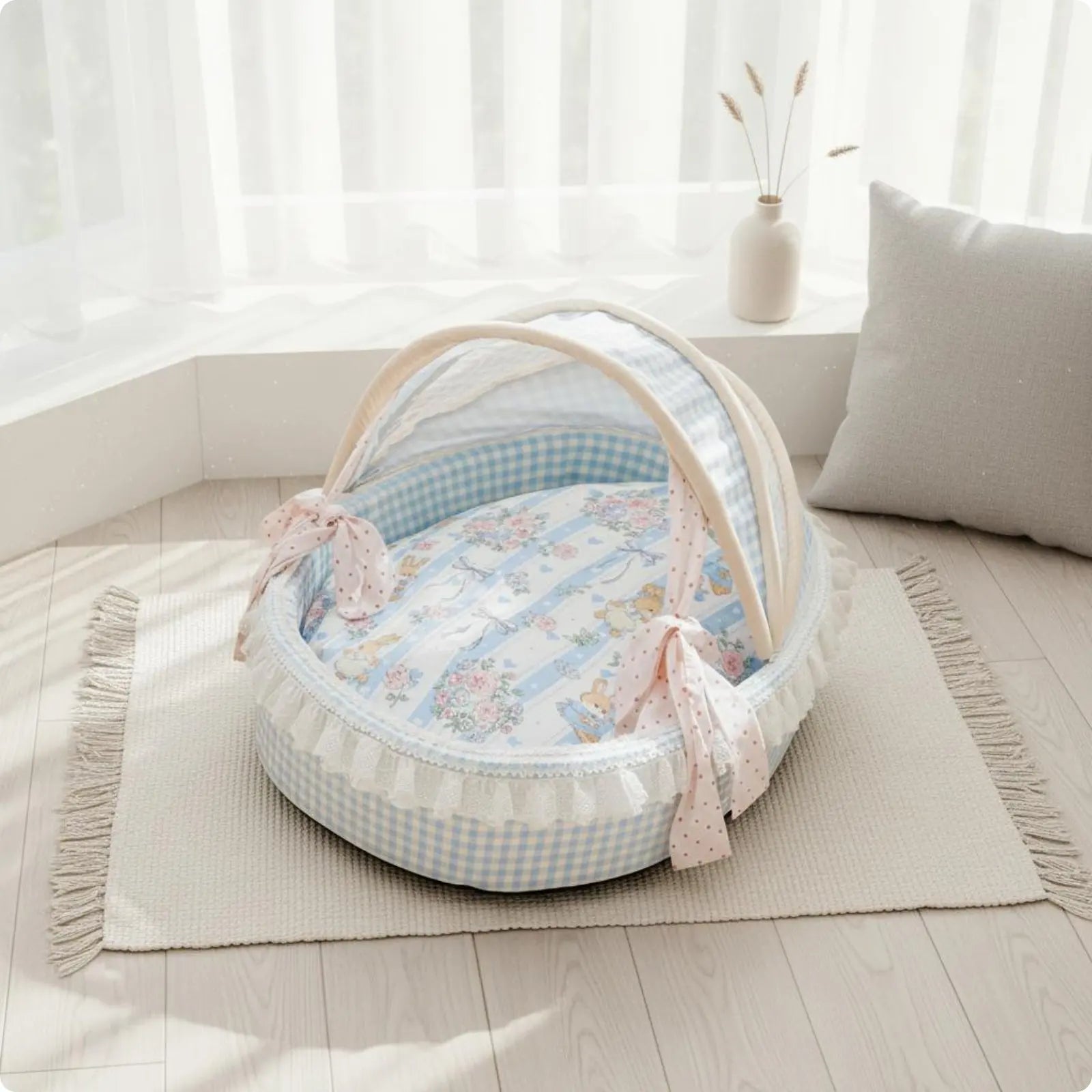 Princess Design Feline Bed Breathable Semi Enclosed Pet Bed Cradle Pet Nest Soft Sturdy Construction for Cats